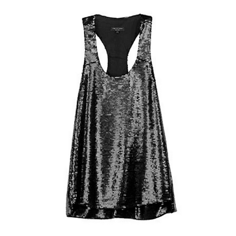 rag & bone Shiny Black Tank Top